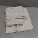 Tollpiz Natural Linen Cotton Curtain Back Tab Short Living Room Semi Sheer Curtains Pocket Burlap Light Filtering Farmhouse Neutral Boho Drape Bedroom, 38 x 54 inches Long, 2 Panels