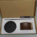 GEVO Headphone Stand for Desk, Walnut Wood & Aluminum Headset Stand, Universal Walnut Gaming Headset Holder with Solid Heavy Base for AirPod Max, Bose, Sony All Headphone Sizes (Circular Base)