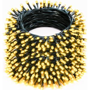 Christmas String Lights Outdoor, 328 FT 1000 LED Waterproof String Lights Green Wire with 8 Modes Timer, Christmas Decoration for Indoor Yard Tree Wedding Party Holiday, Warm White