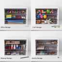 WOPITUES Wooden Desk Organizer with 3 Drawers & a Total of 5 Dividers,White