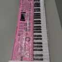 Hricane Piano Keyboard, 61 Keys Beginner Electronic Keyboard Portable Digital Music Keyboard, Early Education Music Instrument with Microphone & Music Sheet Stand (pink)