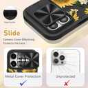 for iPhone 15 Pro Case with Slide Camera Cover, Sunflower Cases for iPhone 15 Pro with Ring Holder, Sunflowers Stylish Aesthetic Designer Slim Protective Cover for 15 Pro