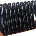 12 Pack L6 x H 4" Black Heavy Duty Shelf Brackets with Screws Metal Shelf Brackets Shelf Support Angle Brackets for Shelves L Brackets Heavy Duty Floating Shelf