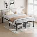 VIPSHOW 12 Inch King Size Bed Frame, 3500Lbs Heavy Duty Metal Platform with Round Corner Legs Mattress Slide Stopper, Steel Slat Support No Box Spring Needed, Noise Free, Non-Slip, Easy Assembly
