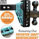 Adjustable Gooseneck Drawbar Trailer Hitch - 20,000 LBS, Fits 2 and 2-5/16 Inch Balls, US Gov Tested & Certified, Gooseneck Trailer Hitch Adapter for RV Towing, Motorcycles & Powersports