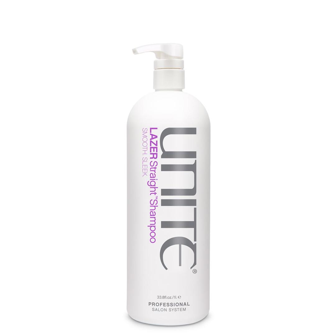 UNITE Hair - LAZER Straight Shampoo  Sulfate-Free Shampoo for Thick, Coarse & Unruly Hair  Cleanses, Tames Frizz, Softens, and Adds Shine  Paraben-Free, Color-Safe, Vegan Formula, 33 Fl Oz