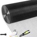 Tongmo Black Hardware Cloth, 1/2 inch 48'' x 50'Chicken Wire Fence, 19 Gauge Vinyl Coated Welded Cage Wire Mesh Roll Supports Poultry Netting Cage Garden Fence