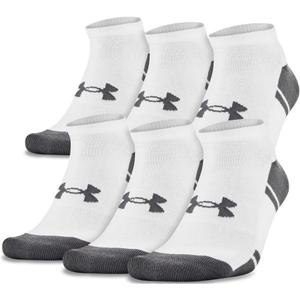 Under Armour Adult Resistor 3.0 No Show Socks, Multipairs (X-Large, White/Graphite (6-pairs))