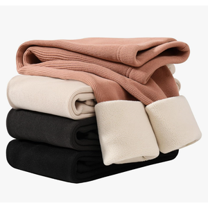 4 Pack Girls Fleece Lined Leggings Kids Winter Warm Pants Girls Thick Basic Solid Full Length Pants, 4-5T