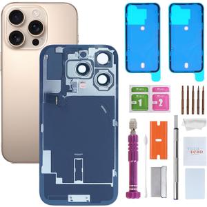 Back Glass Replacement for iPhone 16 Pro (6.3 inches Desert Titanium) Integrated Glass & Wireless Charging Repair Tools are Included