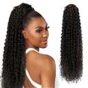 SuCoo Drawstring Ponytail Extension for Women Curly Ponytail Extension Synthetic Hair Natural Wavy Hair Pieces for Daily Use (#2,28inch,160g)