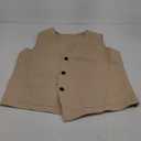 IDEALSANXUN Womens Cotton Linen Vest Casual Sleeveless Blazer Cardigans Lightweight Jacket Waistcoat (Large, Khaki)