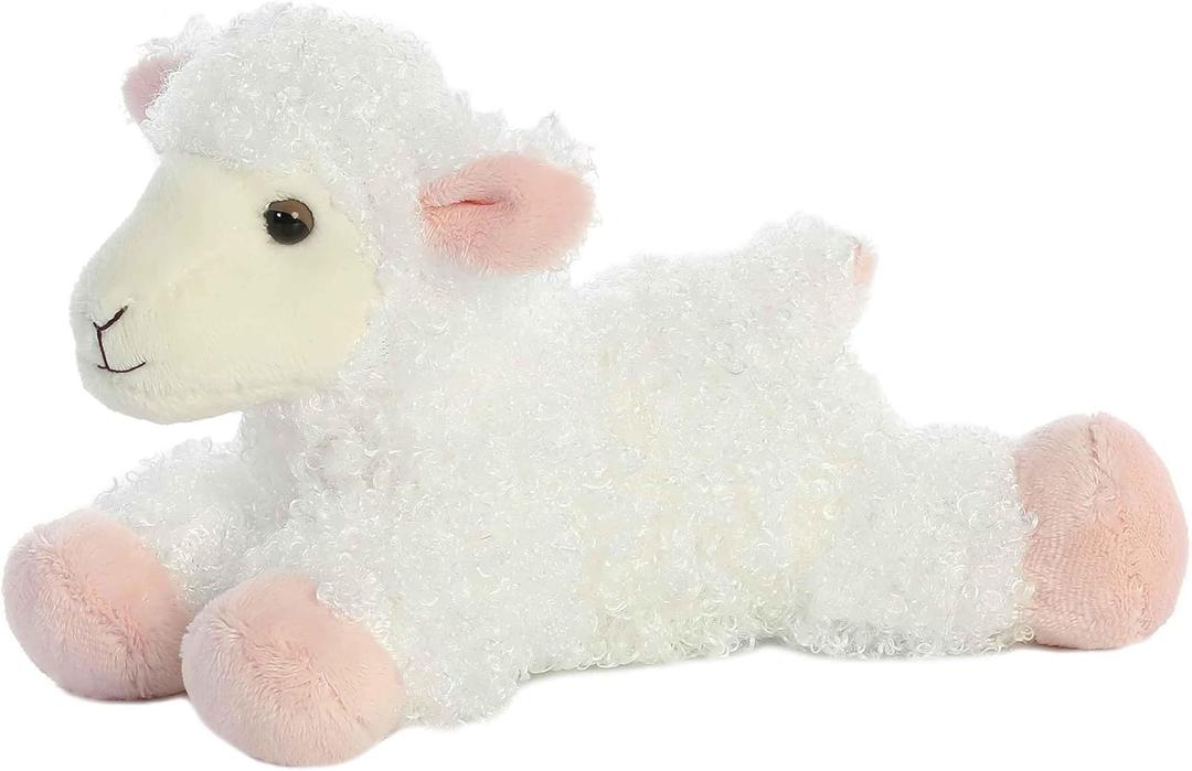 Aurora Adorable Mini Flopsie Lana Stuffed Animal - Mini Companions Ready for Playful Adventures - for Kids All Ages, Toddlers, Adults, and Families - White 8 Inches