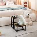 Step Stool for Adults,Holds up to 500Lb,3 in1 Heavy Duty Sturdy Two StepStools for Kichen/Bathroom/High beds, Wooden&Metal Frame, Non-Slip Pads