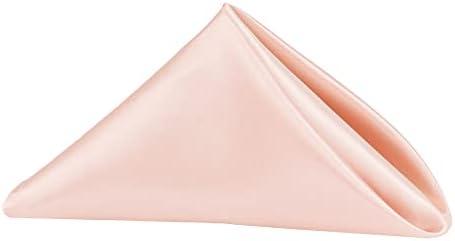 CVL 64 Pk, Satin Napkin 17"x17" Square Edge: Hemmed Material: 100% Polyester - Blush/Rose Gold