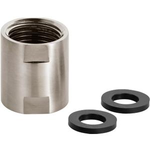 OFFO Shower Pipe Fitting, Brass Converter Adapter, G1/2 x G1/2 in Female Thread Shower Coupling for Shower Arm Home Bathroom Plumbing, Brushed Nickel