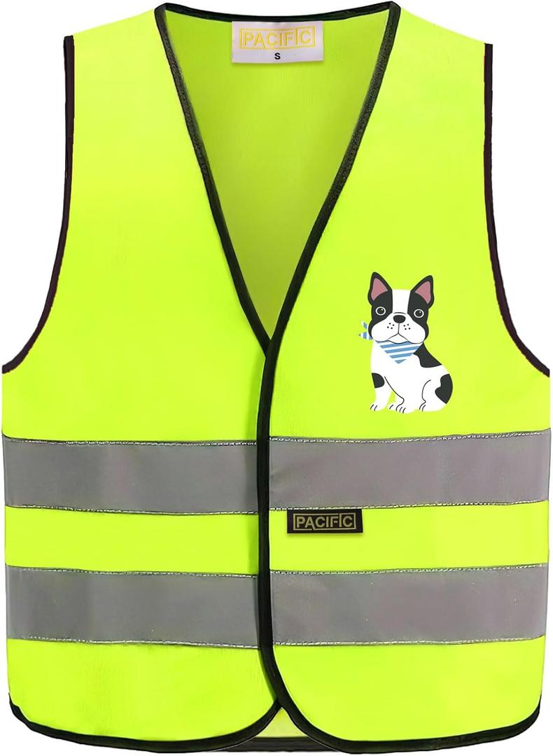 PACIFIC PPE Children's High Visibility Vest, Kids Reflective Safety Traffic Vest for Running Kindergarten Preschool Children, Yellow, XX-Small