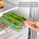 2 x URALFA Fridge Drawer Organizer, Adjustable Refrigerator Drawers for Fruit and Vegetable, Pull Out with Handle, Shelf Holder Storage Box, Fit for Fridge Shelf Under 1.1"