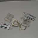 BXROIU 2 x Fairy Lights Battery Operated,Silver Wire Chains 8 Mode 16Ft/5Meter 50 LEDs Timer String Lights with Remote Control for Bedroom Christmas Party Wedding Decoration(Warm White)