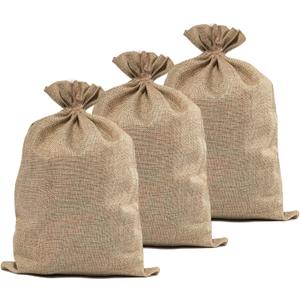 Burlap Bags- 20"x 30" Natural Jute Burlap Sacks, Reusable Plant Grow Bags Root Vegetable Holders Strong Potato Sacks for Gardening Planting Food Storage