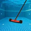 Pool Brush Head, Pool Cleaning Brush with Durable Around Nylon Bristles, EZ Clip Aluminum Handle- Clean Swimming Pool Walls, Steps & Corners Faster Heavy Duty Scrub Brush with