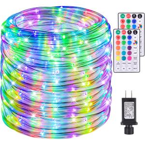 200Ft Rope Lights Outdoor, 18 Colors Changing 610 LED String Lights Plug in with Remote, IP68 Waterproof Twinkle Fairy Light Rope Lighting Indoor for Bedroom Patio Christmas Halloween Decor