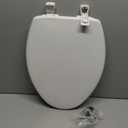 Bemis 7300SLEC Slow Close Toilet Seat, Easy Clean Hinges and Durable Plastic Seat, Made in USA, Elongated, White