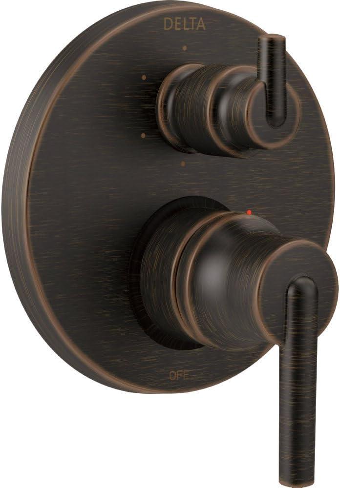 DELTA FAUCET T24959-RB, Venetian Bronze Trinsic Contemporary Monitor 14 Series Valve Trim with 6-Setting Integrated Diverter