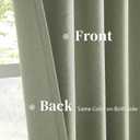 KEQIAOSUOCAI Blackout Linen Curtains Thermal Insulated Back Tab Rod Pocket Textured Long Drapes for Bedroom 50 x 63 Inch, 2 Panels Set,Light Sage Green