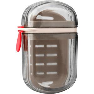 Portable Travel Soap Case, PP Versatile Small Soap Dish with Lid Efficient Drainage Leak-Proof Seal Box Easy to Clean Container Supply for Travel Shower Gym Camping Outdoor Activities (Gray)