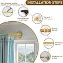 Gold Blackout Curtain Rod,Wrap Around Curtain Rods For Windows,1 Inch Diameter Adjustable Heavy Duty Curtains Rods for Bedroom For Sliding Glass Door (34-95 Inch)