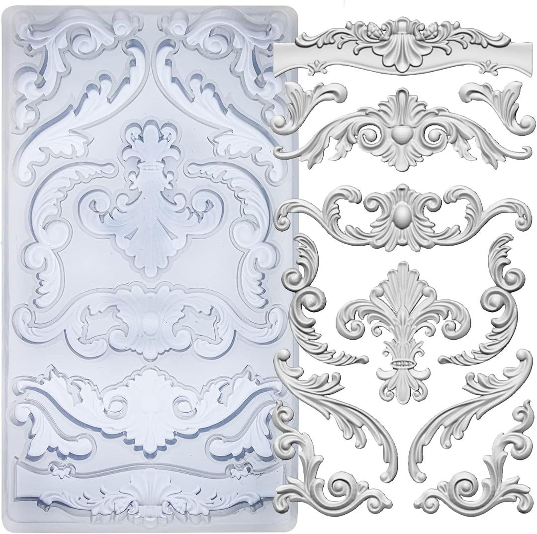 Scrollworks Mold for Polyclay Air Dry Clay Plaster