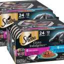 Sheba Gravy Indulgence Adult Wet Cat Food Salmon Entree in Extra Gravy and White Fish Entree Variety Pack, 2.6 oz. Twin-Pack Trays, (12 Count, 24 Servings) (Pack of 2) EXP: 05/2028