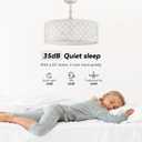 White Fandelier Ceiling Fan with Light, 20" Caged White Chandelier Ceiling Fans with Lights Remote Control, Fabric Mid-Century Modern with 6 Speeds for Bedroom, Nursery, Living Room.