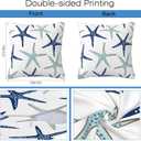 Throw Pillow Covers Nautical Starfish Pillow Covers 18x18 Inch Set of 2 Navy Blue and Turquoise Sea Stars Throw Pillows Decorative Pillow Cases Cushion Covers for Bedroom Livingroom