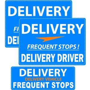 Delivery Driver Car Magnet - High Visibility Reflective Safety Magnet for Vehicle Doors & Bumpers - Strong Hold Magnetic, Weather-Resistant, Easy to Apply (3 BLUEWHITE), 11.8 inches x 8.4 inches