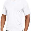 Kanu Surf Men's Short Sleeve UPF 50 Swim Shirt Rash Guard Sun Shirt (Regular & Extended Sizes) (White), S