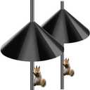 Wide Squirrel Proof Baffles for Bird Feeder Pole, Outdoor Pole Mount Stopper & Guard,Squirrel Cone (2 Pack, Black)