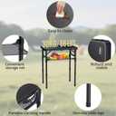 Anbte Folding Camping Table with Storage Net, Pure Black Aluminum 2ft Picnic Table 23.2" x 16" Outdoor Table Adjustable Height Max 27.5", Lightweight, Waterproof, Portable Handle for Travel Cooking