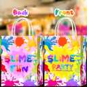 Brattol 16 Pieces Slime Goodie Bags for Slime Birthday Party Supplies,Slime Time Gift Snacks Treat Candy Party Favors Bags with Handles for Kids Adults Slime Theme Party Decorations