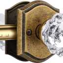 Crystal Door Knobs Interior, Vintage Passage Glass Door Knobs Antique Brass Door Knobs for Hall Closet
