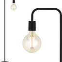 BoostArea Floor Lamp, Industrial Floor Lamp, 63 Inch Standing Lamp, E26 Socket, On/Off Footswitch, Whole Metal, ETL Listed, Modern Small Lamp for Bedroom, Living Room, Minimalist, Vintage, Mid Century (Black)