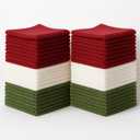 Newwiee 40 Pcs Wash Cloth Bulk Cotton Bath Hand Face Washcloths Soft Quick Drying Towel for Women Bathroom Washing Body Viscose Fiber Multipurpose Fingertip Rags (13 x 13 Inch,Green, Red, White)