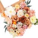 AmyHomie Champagne Artificial Flowers Combo Silk Mix Peony Rose Hydrangea Fake Flowers w/Stem for DIY Wedding Bouquets Centerpieces Arrangements Table Party Bridal Baby Shower Home Fall Decor