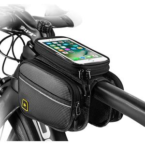 Bike Phone Front Frame Bag Waterproof Bicycle Handlebar Bag with Touch Screen Cell Phone case Holder Cycling storage Pouch for iPhone 11 XS XR Max