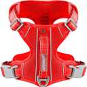 BARKBAY Dog Harness No Pull with ID Tag Pocket - Heavy Duty, Reflective, Easy Control for Large Dogs(Red,M) (Medium(Chest:22-27"))