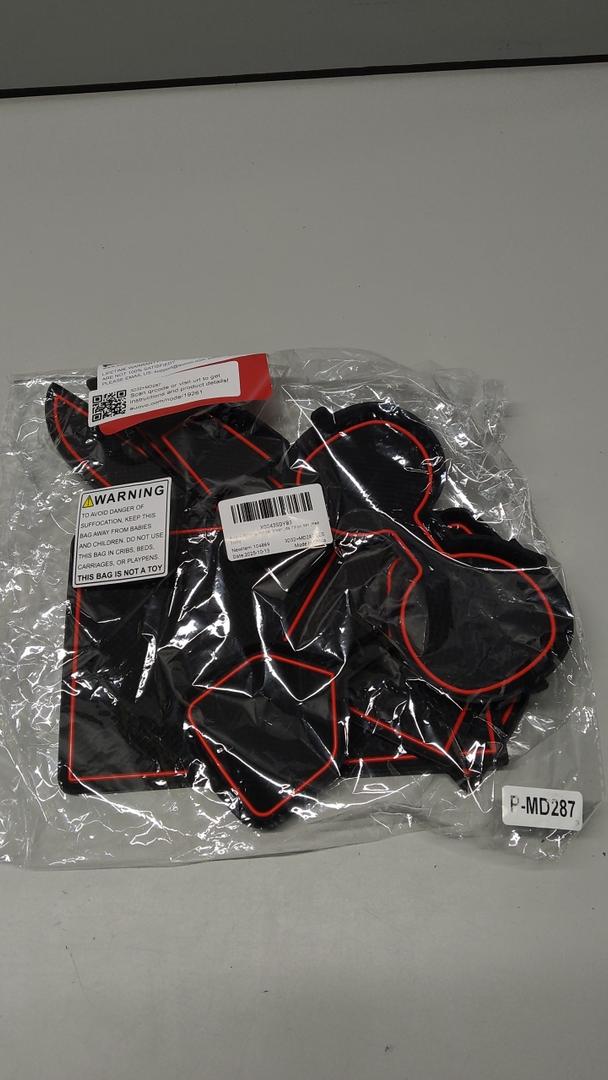 Auovo 3D Cup Holder Insert Liners Compatible with Toyota RAV4 Accessories 2025 2024 2023 2022 2021 2020 2019 Car Custom Anti Dust Mats Center Console Door Pocket Pads 13-pc Set (Red Trim)