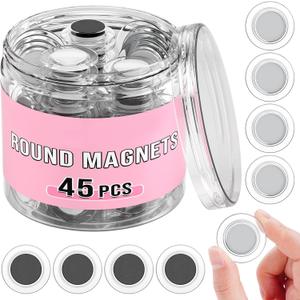 VNDUEEY 45 Pcs Round Whiteboard Magnets, Fridge Magnet Decorative, Dry Board Refrigerator Magnets, Small Magnet Teacher Supplies for School, Home, Office(Clear, 3cm/1.18in)
