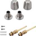 Bathtub Shower Handle Remodel/Rebuild Trim Kit, Shower Knobs 2 Piece Compatible with Price Pfister Verve Faucets, Includes 12H-2H, 12H-2C Stems and Flange Base and 2 Stems (Brushed Nickel)