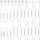 Hotop 12 Pieces Plate Hangers for Wall 6/8/10 Inch Stainless Steel Wire Invisible Plate Hangers Heavy Duty Display Holders with 12 Pieces Hooks for Wall Decorative(Silver)